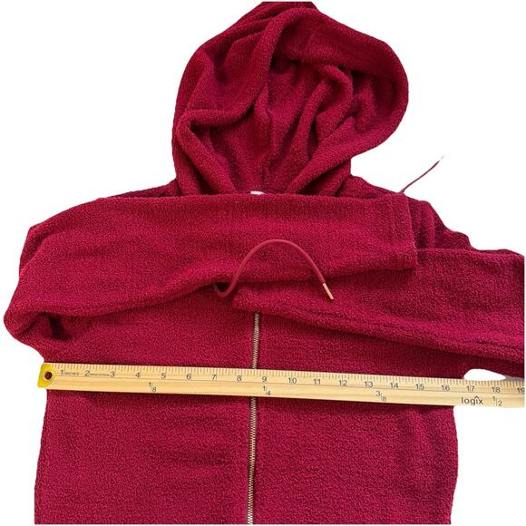 Yitty One Piece PJ Lounge Set Womens Medium Merlot Jumpsuit Pet Me Heart Pocket - Picture 8 of 12